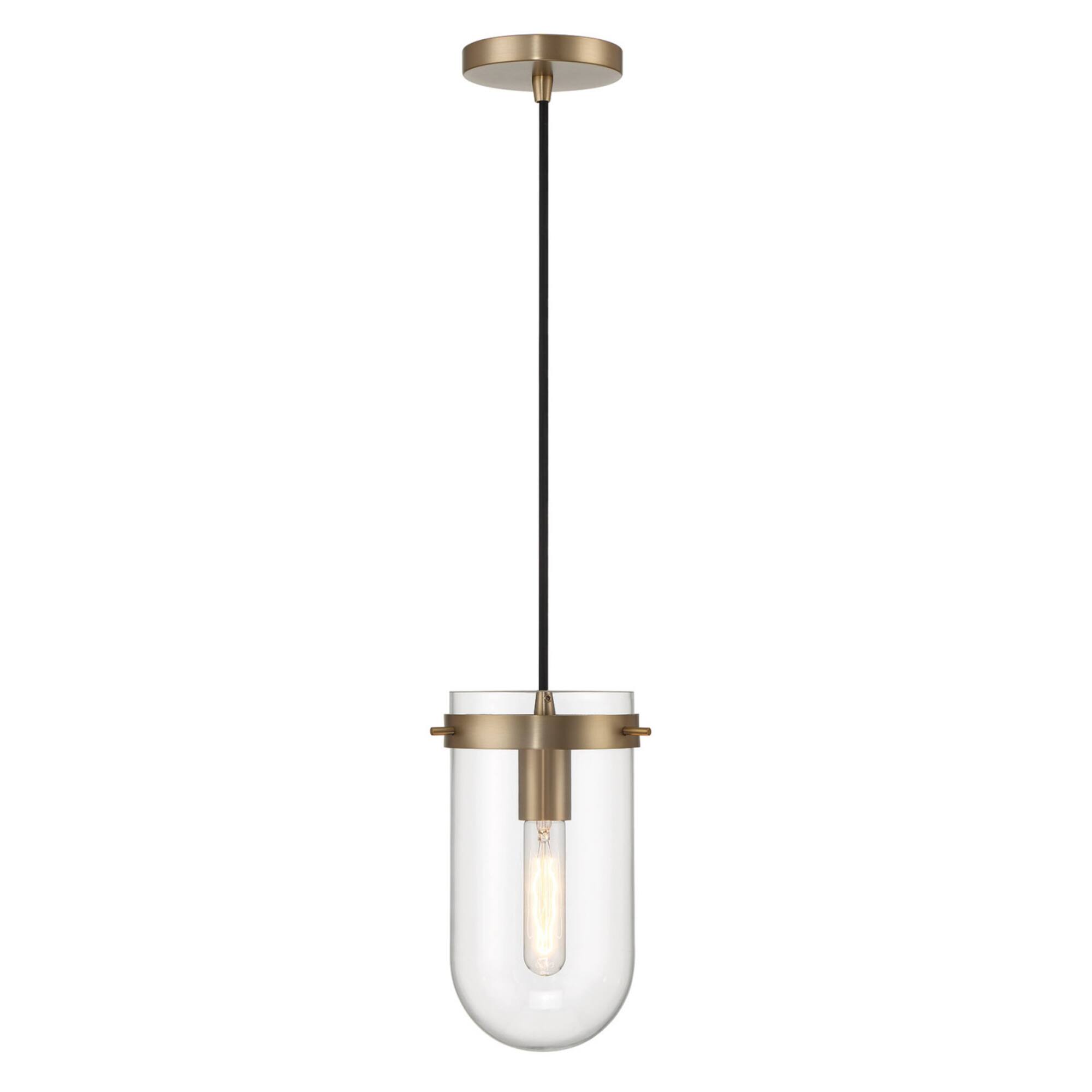 Hello Honey® Atwood Brushed Bronze Modern Minimalist Glass & Metal Ceiling Light